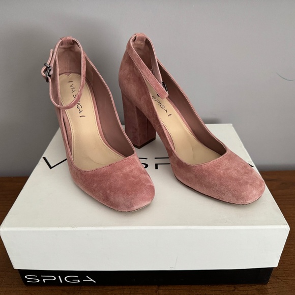 Suede Mary Jane Pumps - Picture 1 of 4
